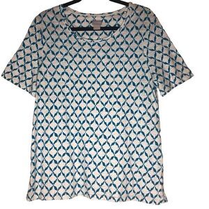 Chico’s Short Sleeve Button Detail Top Size 8